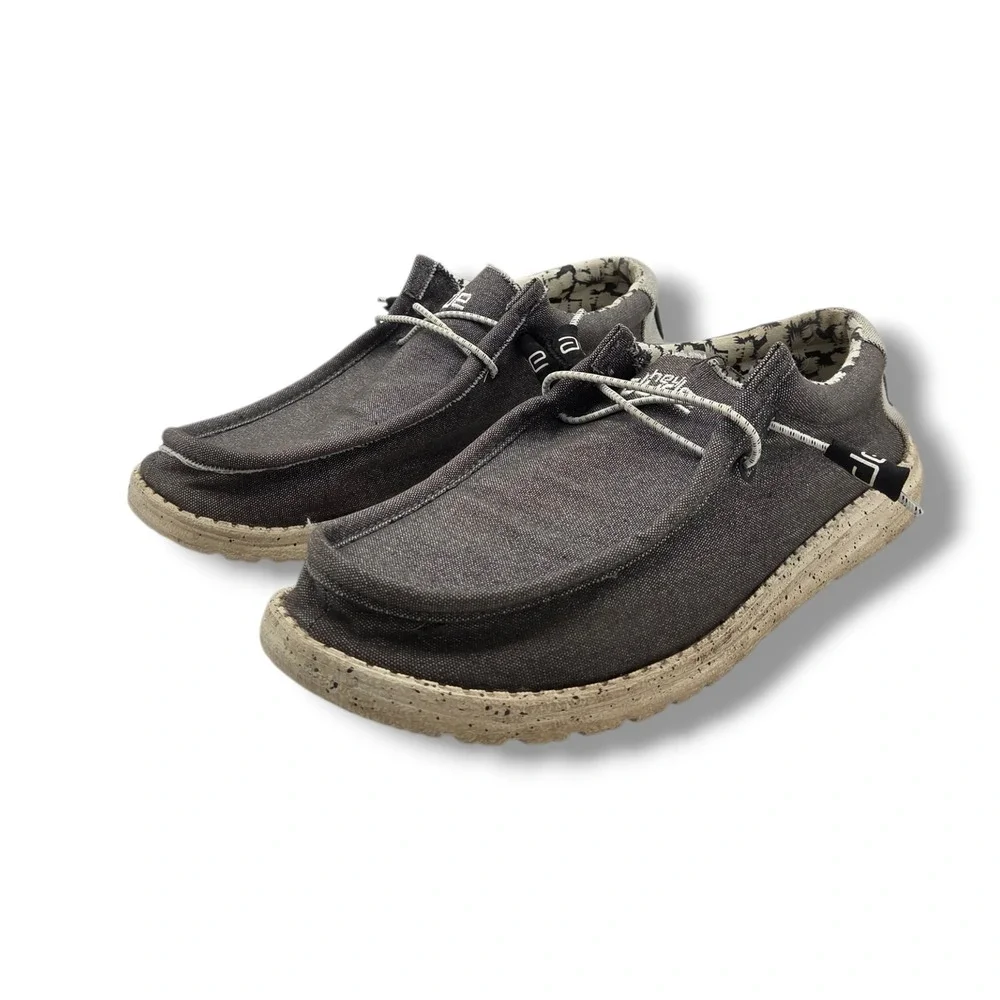 Hey Dude Wally Stretch Shoes Mens 10 Opal Black‎ Slip On